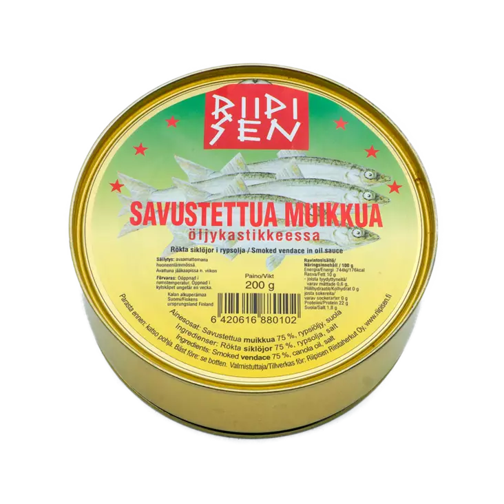 riipisen savustettua muikkua öljyssä 200g - Kalatuotteet - 6420616880102 - 1